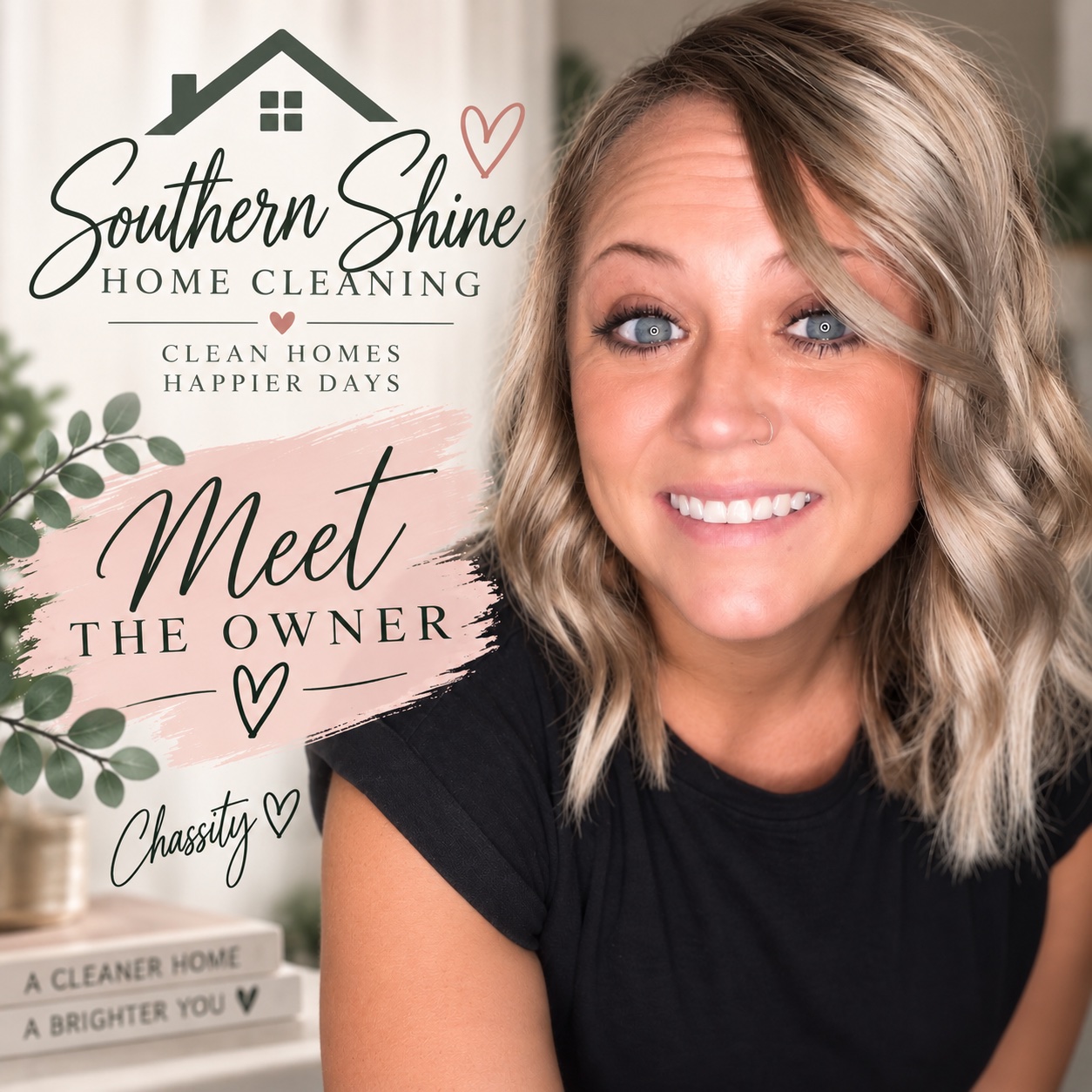 Portrait of Chassity, owner of Southern Shine Home Cleaning Co.